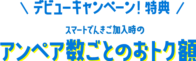スマートでんきご加入時のA数ごとのおトク額