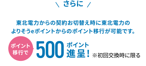 さらにポイント移行で500ポイント進呈！